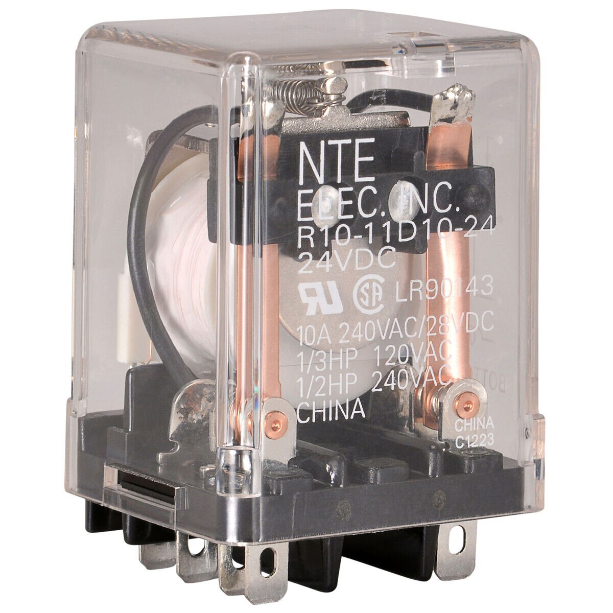 NTE R1011D1024 10A 24 VDC DPDT Ice Cube Relay